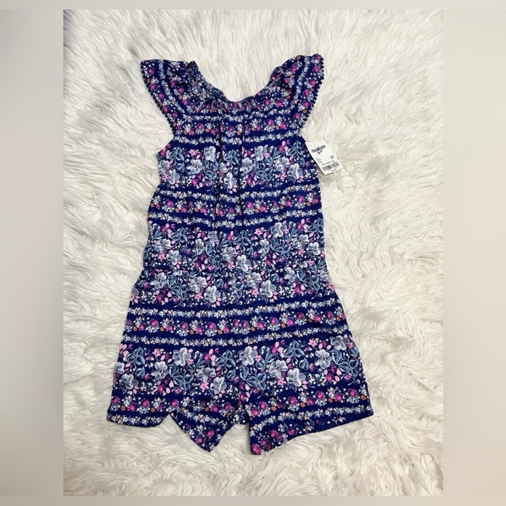 OshKosh B'gosh Navy Floral Romper 5T